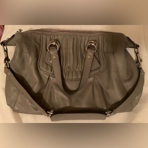 Coach Grey Vintage Leather Bag with Silver Accent